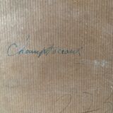 Countersigned lithograph Claude Hemeret Bouquet of blue flowers 43/175