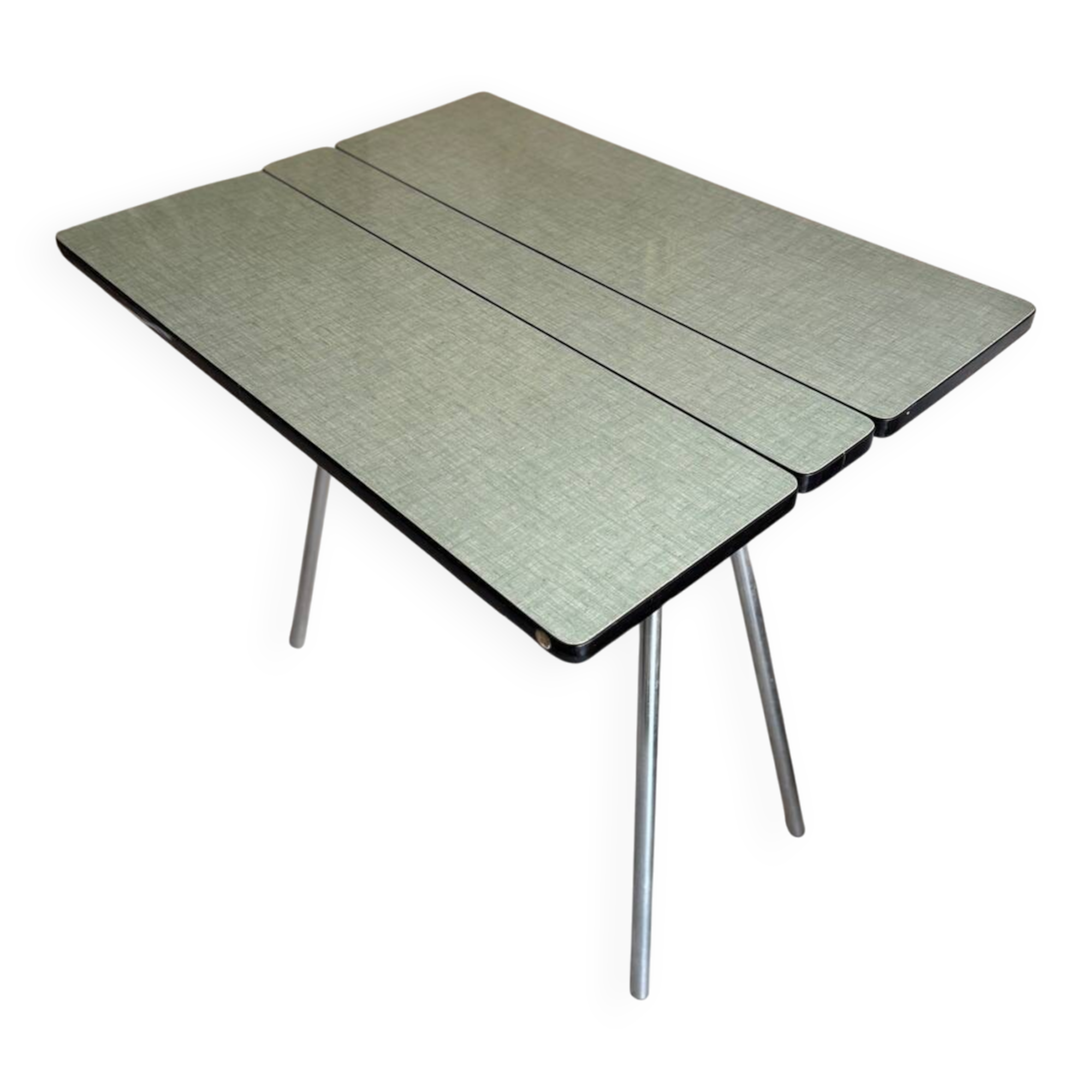 Vintage folding table light blue formica