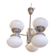 Suspension moderne en chrome et verre opalin