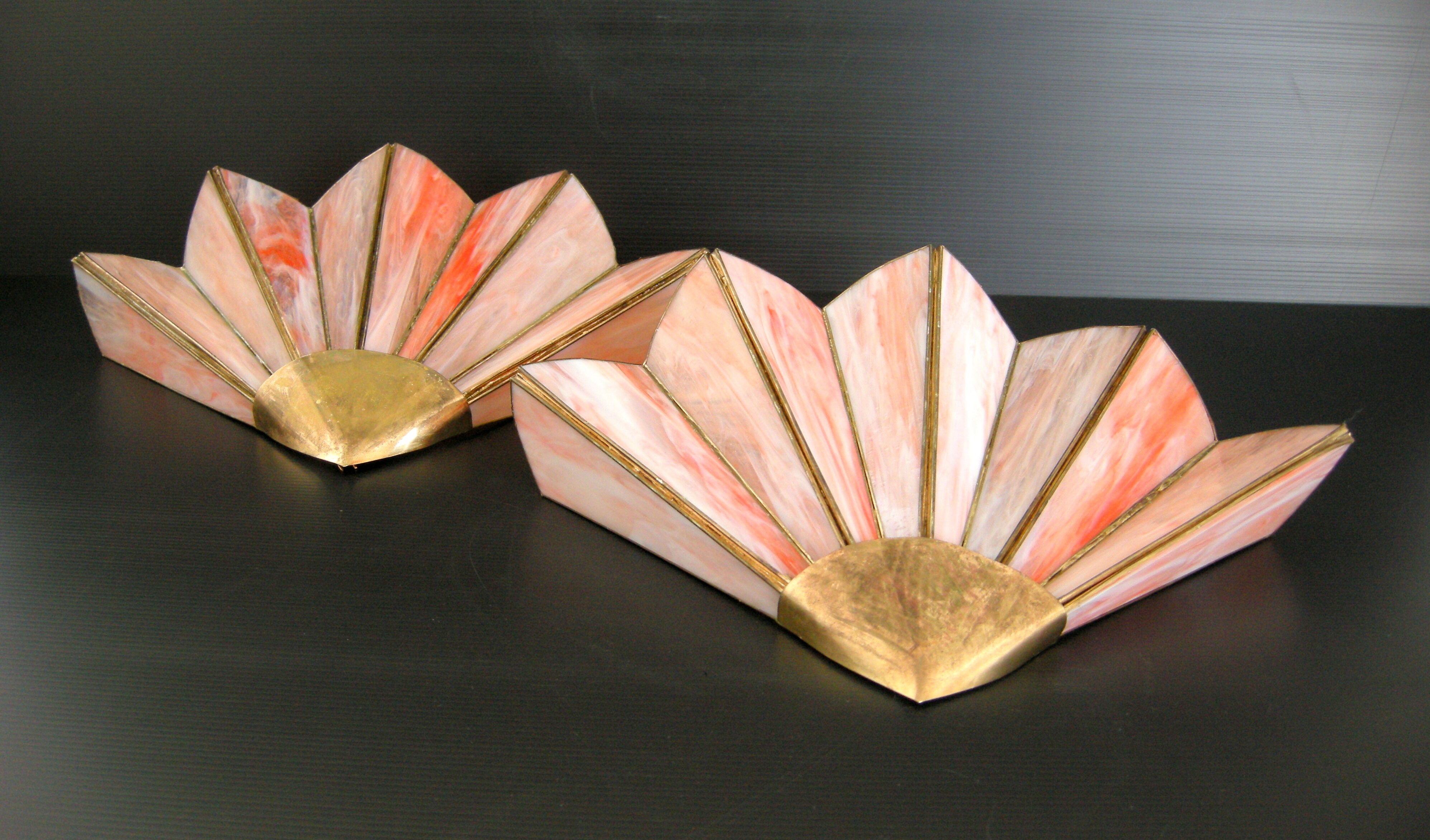Pair of vintage pearl wall lamps 1970