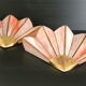 Pair of vintage pearl wall lamps 1970