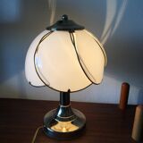 Vintage regency brass and glass table lamp, 1970s