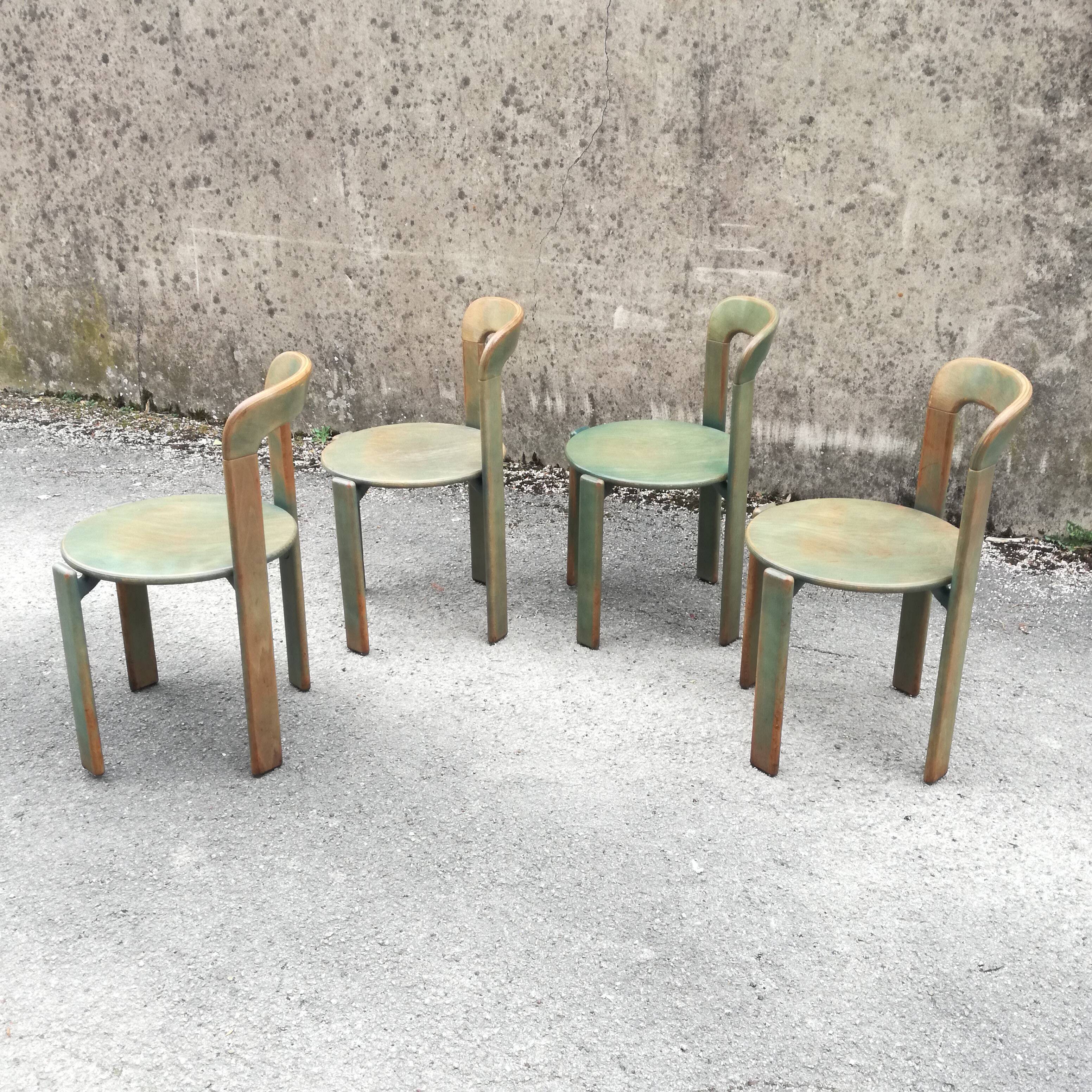 Set of 4 Bruno Rey chairs for Dietiker