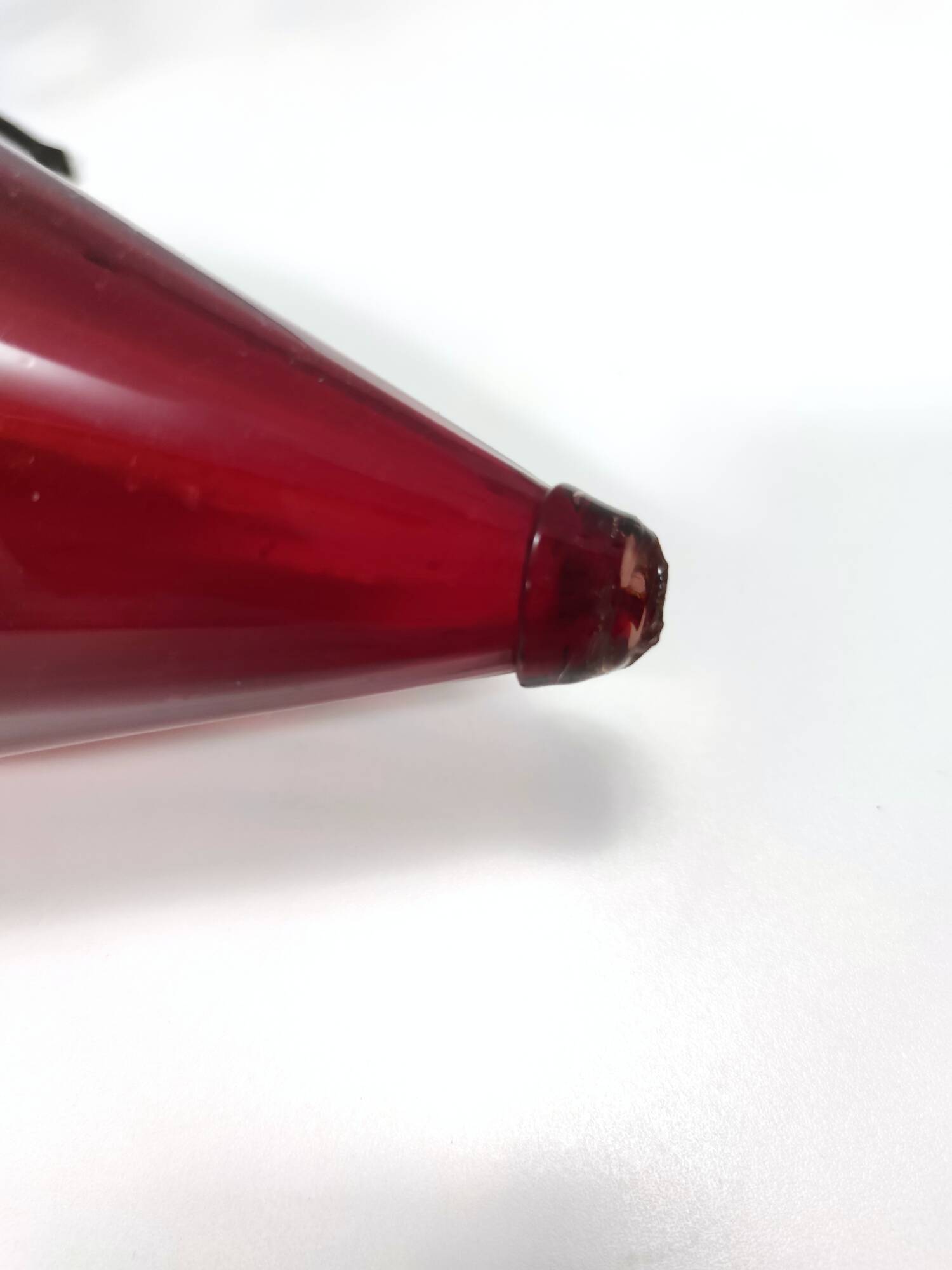 Ruby Red Murano Glass Vase with Iron Grape Vines Ascribable to Umberto Bell