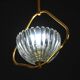 Art Decò Barovier e Toso Murano Glass and Brass Pendant Light, 1950