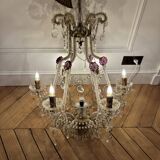 Lustre à pampilles en cristal ancien