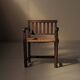 Handcrafted oak and straw armchair, France, circa 1950.