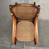 Curved wooden rocking chair Art Nouveau Jugendstil by Fischel, Austria, 1910s