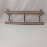 Coat rack/wood & iron hooks