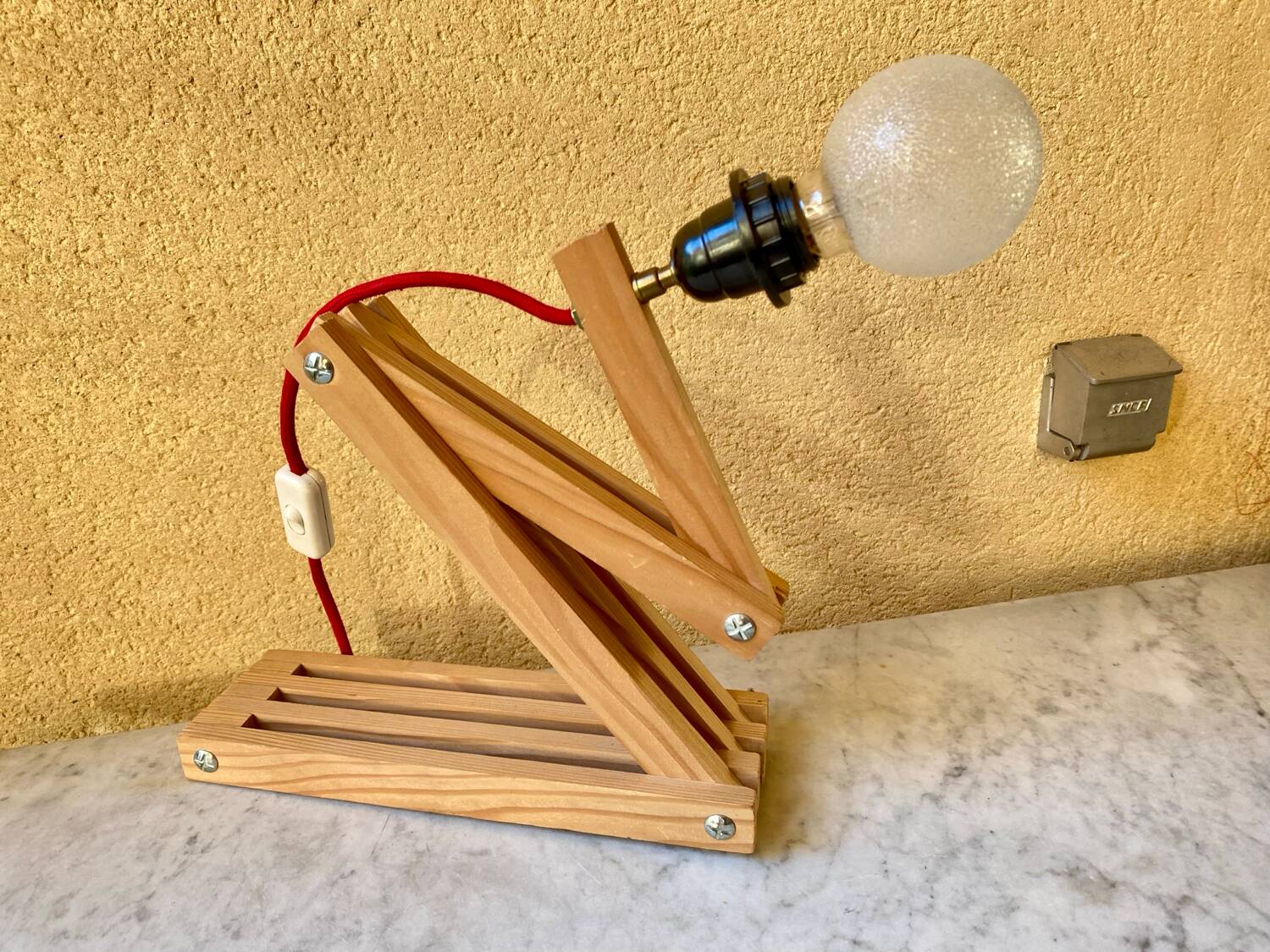 Accordion lamp, vintage Scandinavian design from the 90s, modernist design.