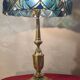Antique Art Nouveau lamp with genuine bronze base 54x30 glass