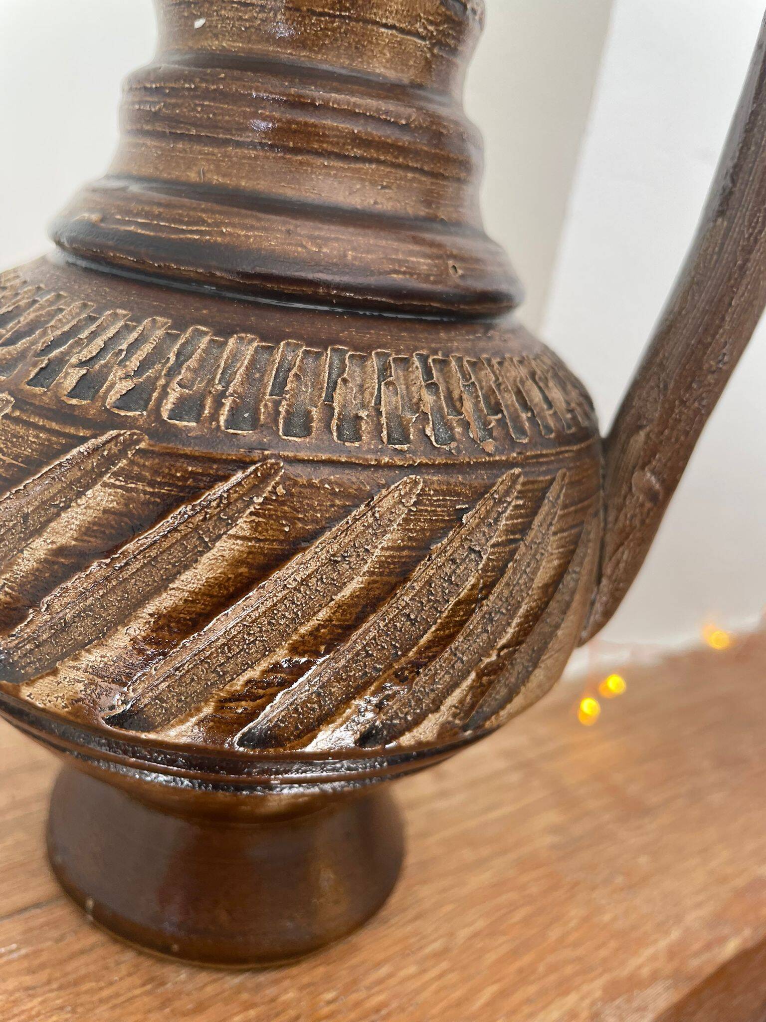 Handcrafted stoneware pitcher