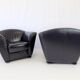 Cor zelda set of 2 leather armchairs by peter maly