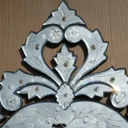 Antique Venetian Heart-Shaped Wall Mirror in Printed Glass, Italy, 1910s