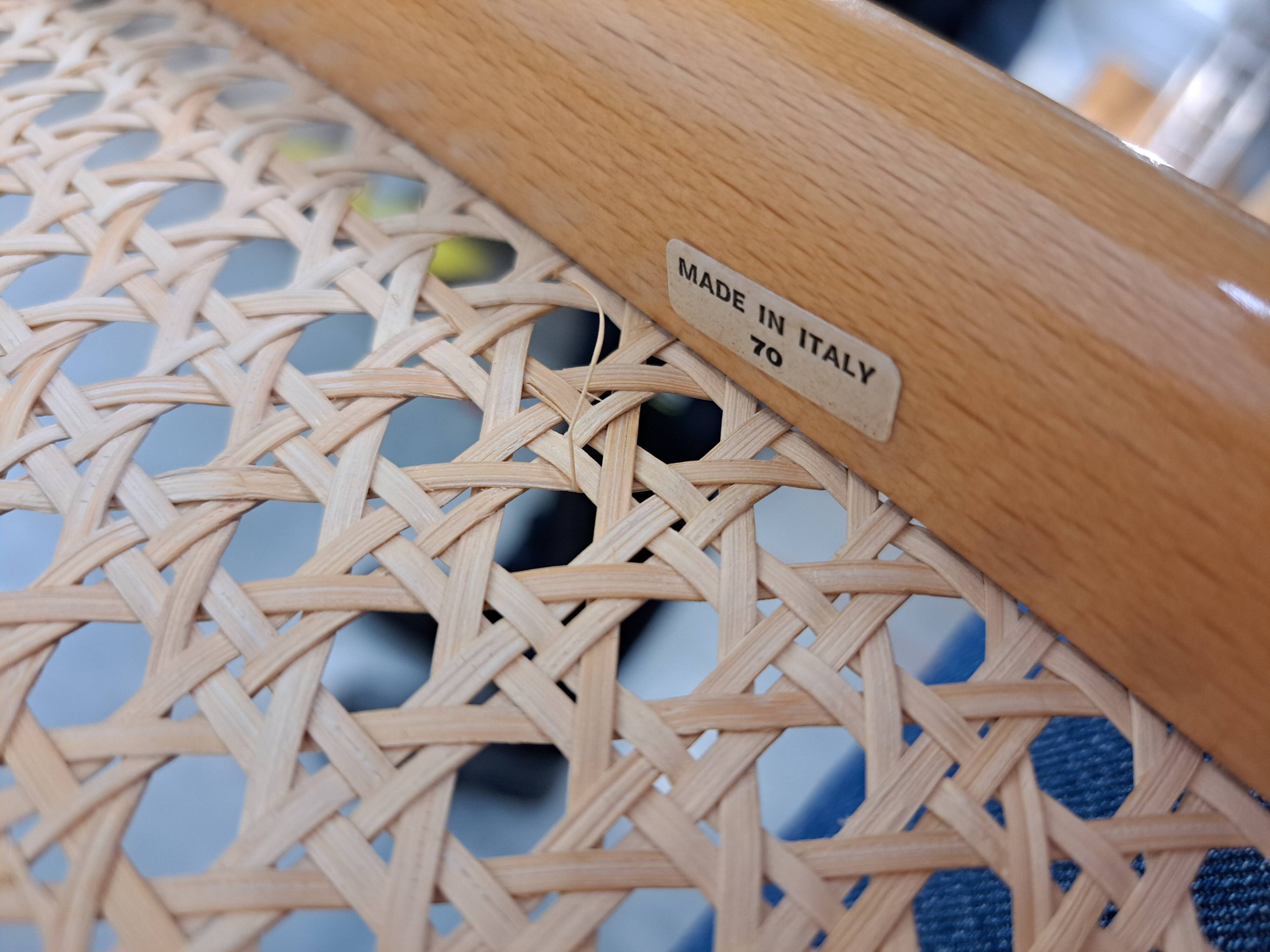Italiaanse webbing set stoelen met chromen buisframe