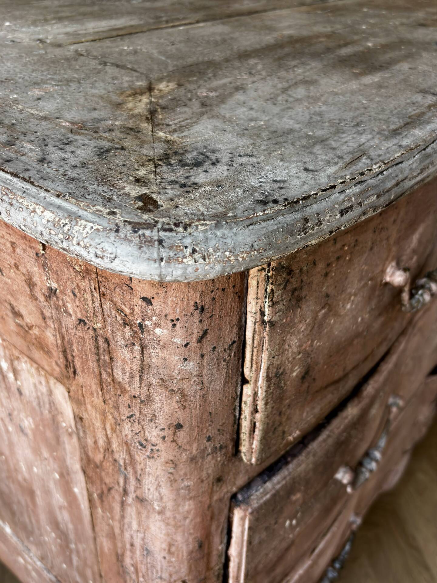 18th-century commode with a patina
