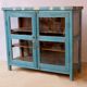 Old glazed sideboard in original blue patina Burmese teak