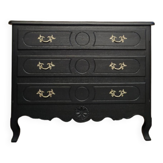 Commode vintage relookée noir