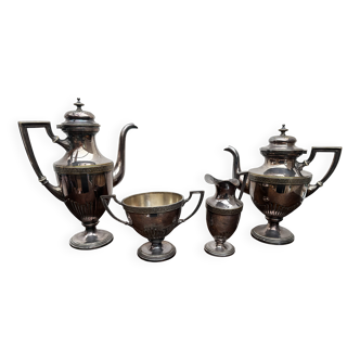 Silver metal tea and coffee set as wwfm art nouveau period