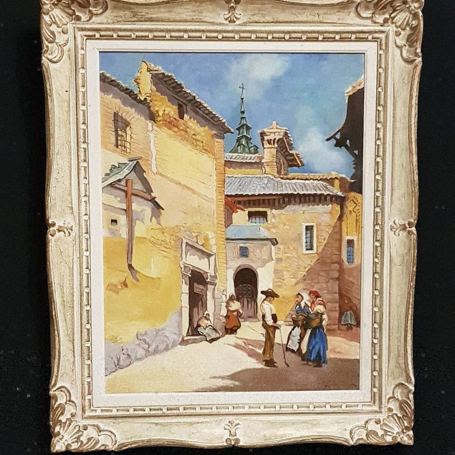 Spanish Village signed Diaz de la poue
