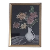 Tableau ancien Pastel - Nature morte Fleurs - J. Gelders