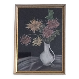 Old Tableau Pastel - Still Life Flowers - J. Gelders