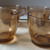 4 Vintage faceted coffee cups Duralex France