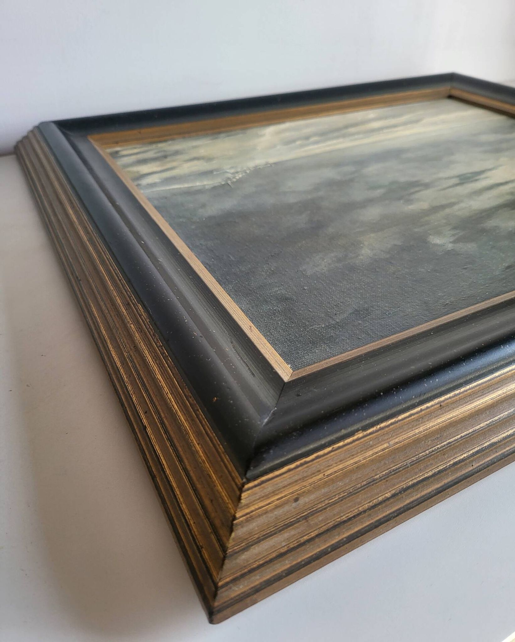 Huile sur Panneau P. Scherer Paysage Marin Clair de Lune