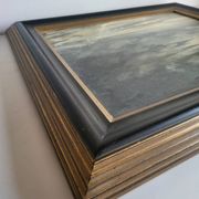 Huile sur Panneau P. Scherer Paysage Marin Clair de Lune