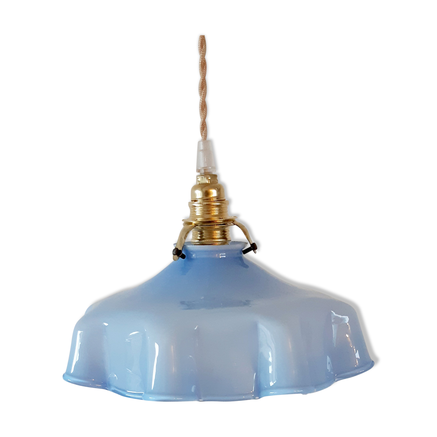 Vintage blue opaline hanging