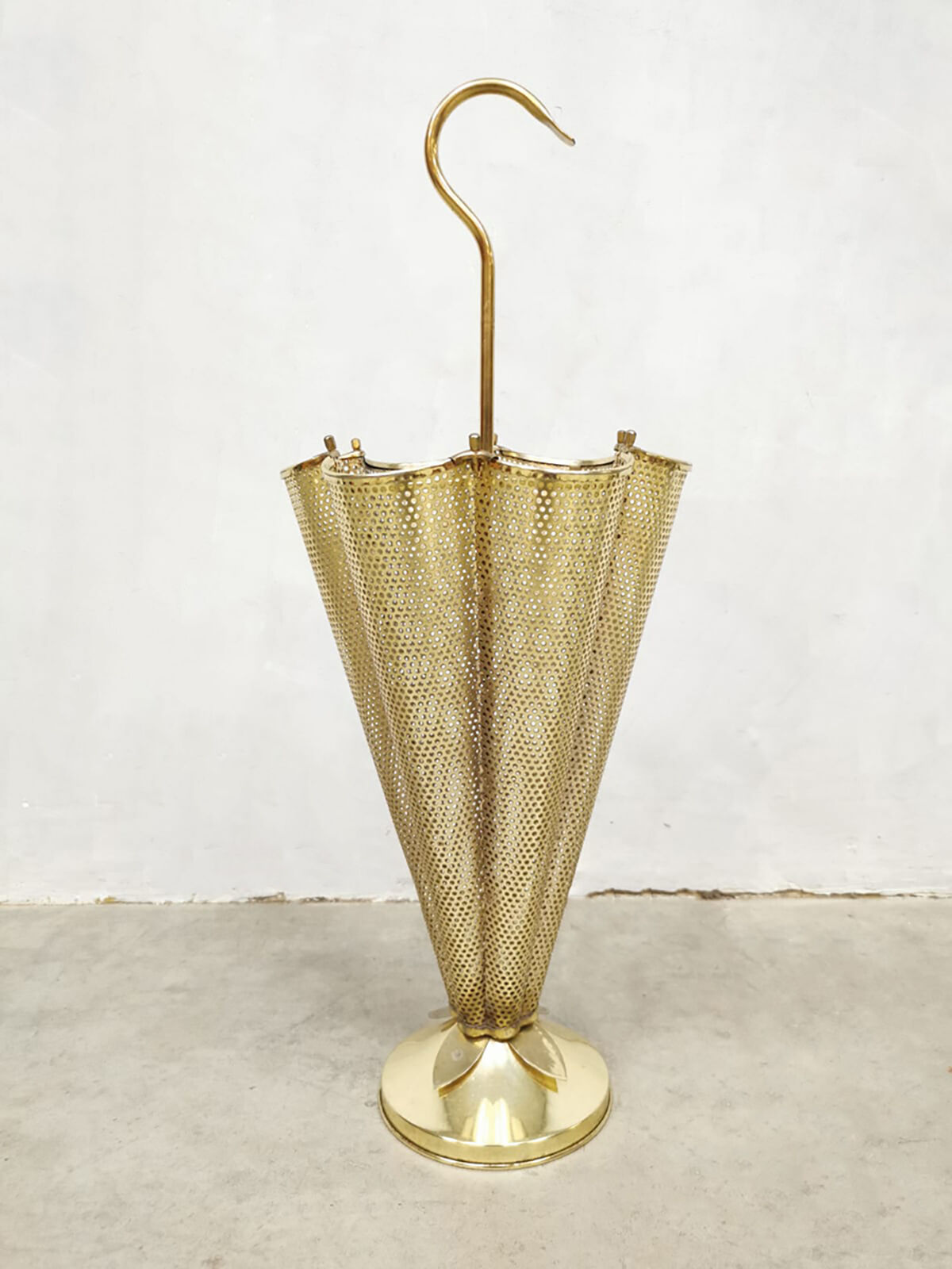 Midcentury brass umbrella stand 70's