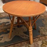 Circular rattan coffee table 1970-1980