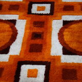 Vintage carpet in wool - 'fity shades of orange' - Germany - 1960's