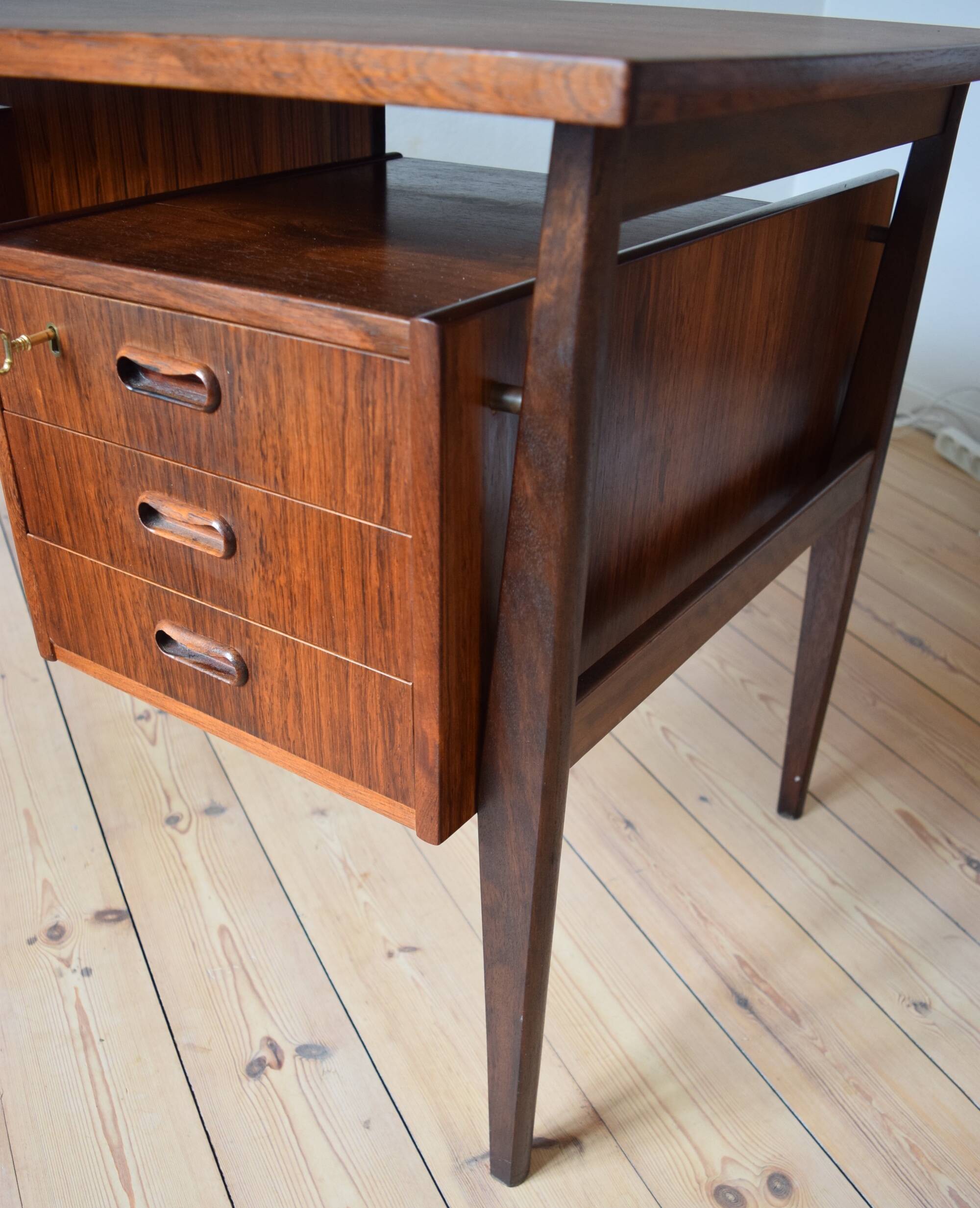 Rosewood Desk By Gunnar Nielsen For Tibergaard, 1960s.