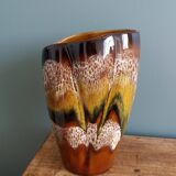 Sarreguemines Digoin flamed ceramic vase