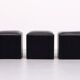 set of 3 Black Faux Leather cube Ottomans 1960s Holland