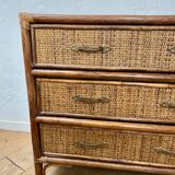 Wicker and rattan chest of drawers