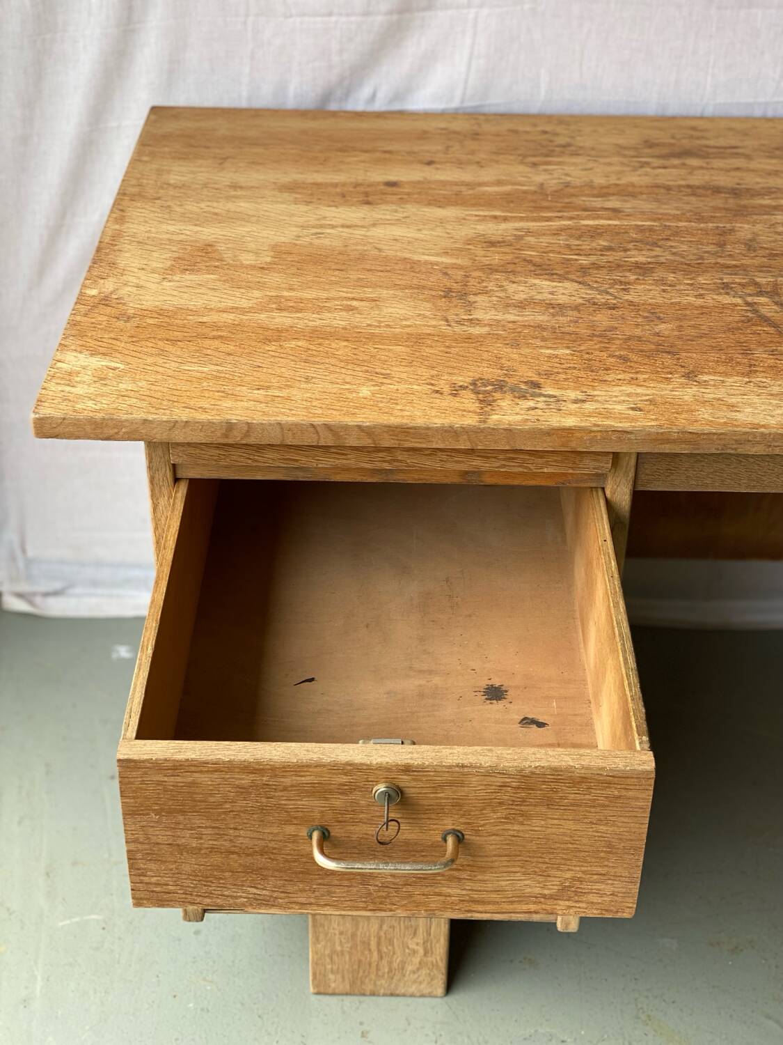Vintage Burac desk from the 50s in renovated wood