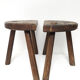 Paire tabourets de ferme tripode 1970