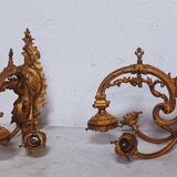 Pair of large Napoleon III bronze wall lights