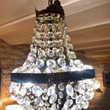 Crystal and gilded bronze hot air balloon chandelier
