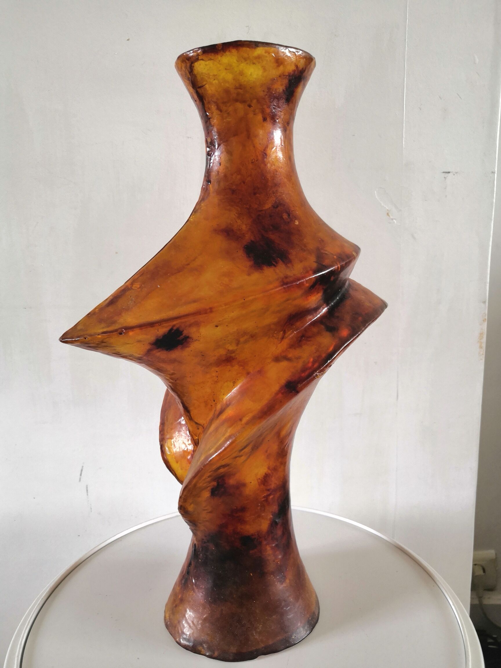 Freeform vase in resin design 70s