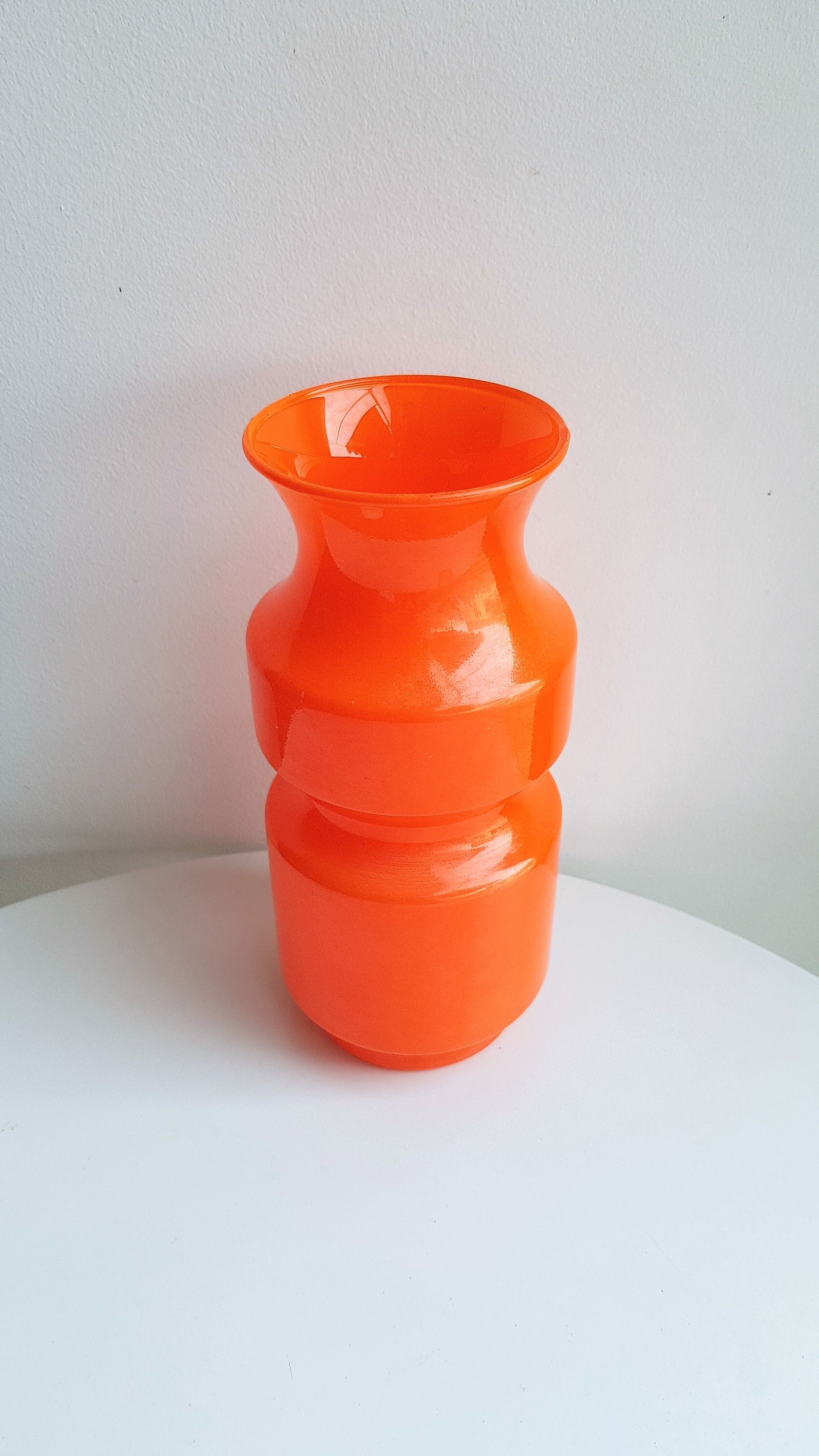 Vintage vase in orange glass