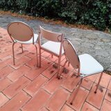 CIVIC Made in France Trio of vintage 1970s Medallion chairs