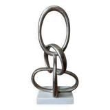 Handcrafted sculpture cast aluminum contemporary design abstract art