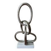 Handcrafted sculpture cast aluminum contemporary design abstract art