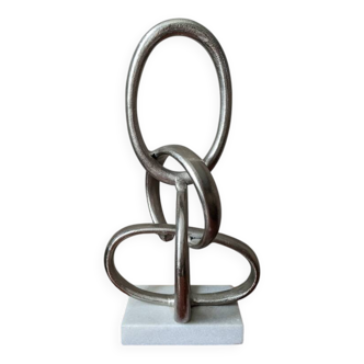 Handcrafted sculpture cast aluminum contemporary design abstract art