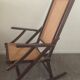 Folding wooden rocking chair and cannage from the 70s