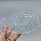 5 Small Transparent Frosted Glass Plates Vintage Floral Decor Kig Indo
