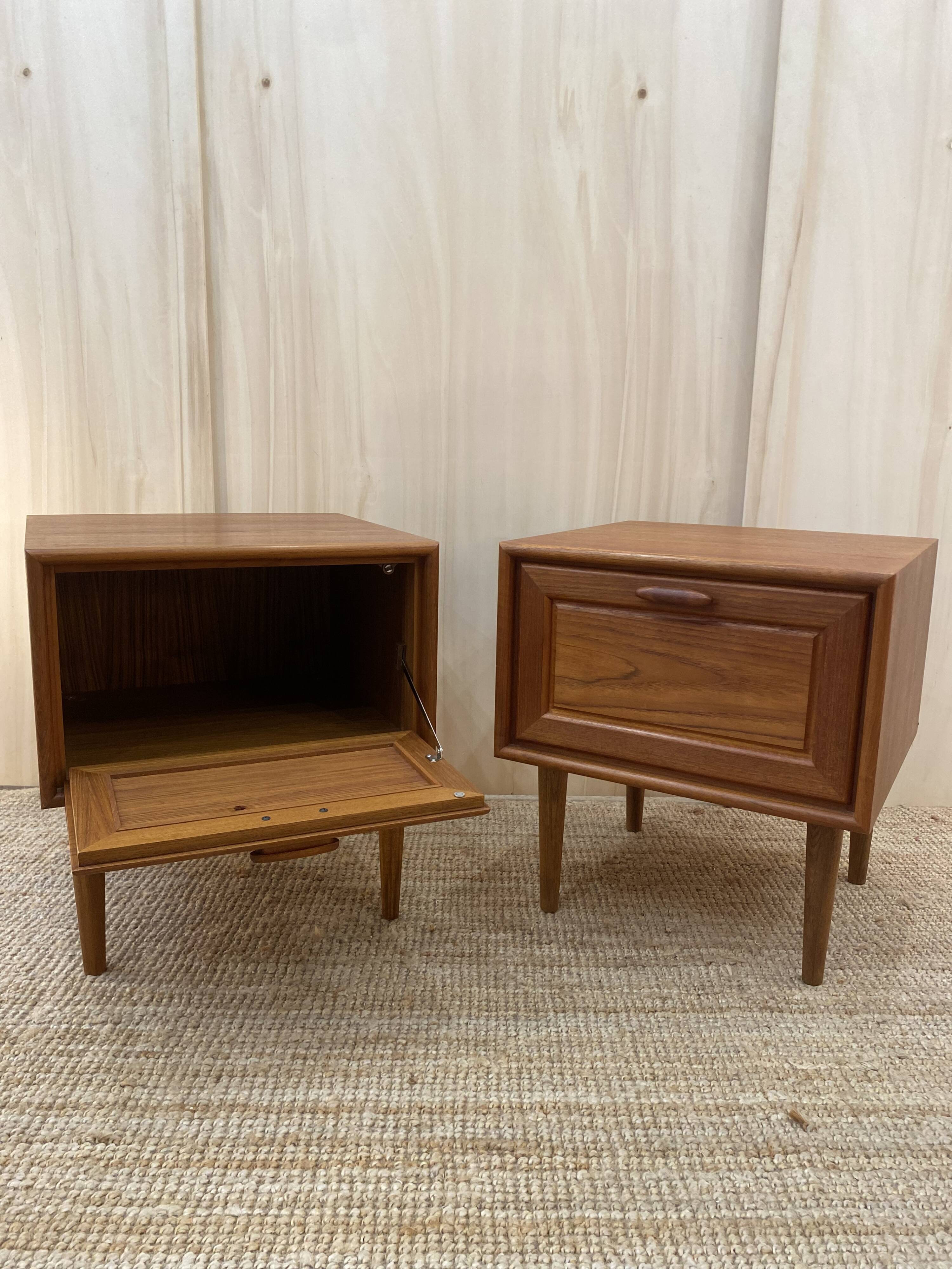 Scandinavian teak bedside table